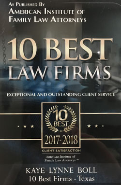 10 Best Law Firms Award for Our Family Law Office in North Richland Hills